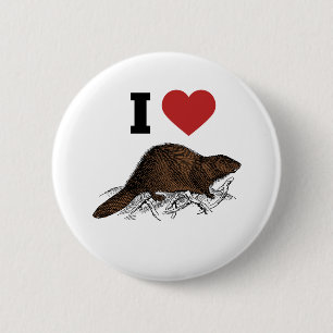 I Liebe Beaver Button