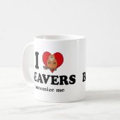 I Liebe Beavers Funny Custom Kaffeetasse (Vorderseite Links)