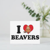 I Liebe Beavers Funny Postkarte (Stehend Vorderseite)