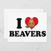 I Liebe Beavers Funny Postkarte (Vorne/Hinten)