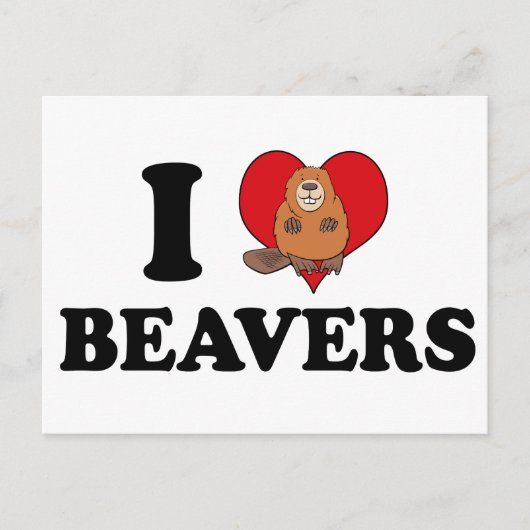 I Liebe Beavers Funny Postkarte (Vorderseite)