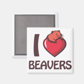 I Liebe Beavers Magnet (Vorderseite/Rückseite)