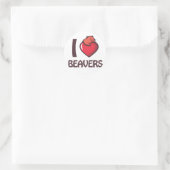 I Liebe Beavers Runder Aufkleber (Tasche)