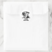 I Liebe Beavers Runder Aufkleber (Tasche)