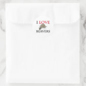 I Liebe Beavers Runder Aufkleber (Tasche)