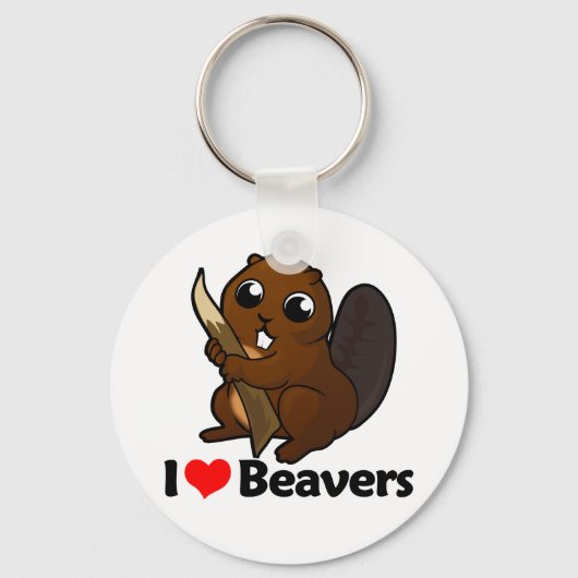 I Liebe Beavers Schlüsselanhänger (Vorderseite)