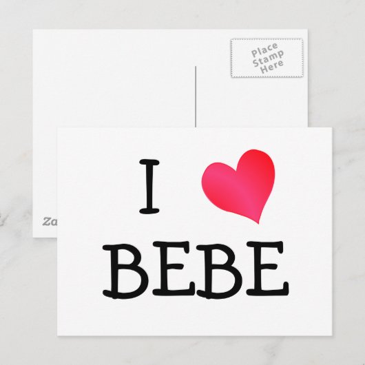 I Liebe Bebe Postkarte (Vorne/Hinten)