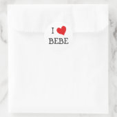 I Liebe Bebe Runder Aufkleber (Tasche)