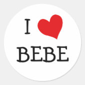 I Liebe Bebe Runder Aufkleber (Vorderseite)
