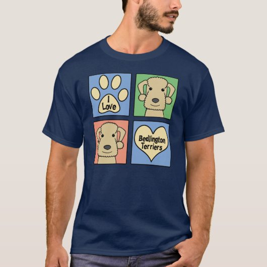 I Liebe Bedlington Terrier T-Shirt (Vorderseite)