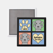I Liebe Bedlington Terriers Magnet (Vorderseite/Rückseite)