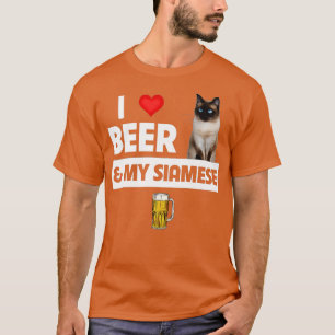 I Liebe Beer and My Siamese Cat Lover Kitten Drink T-Shirt