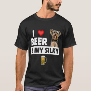 I Liebe Beer and My Silky Terrier Dog Mama Vater D T-Shirt