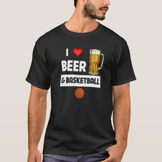 I Liebe Beer & Basketball Trinkspielspass für mich T-Shirt (Vorderseite)
