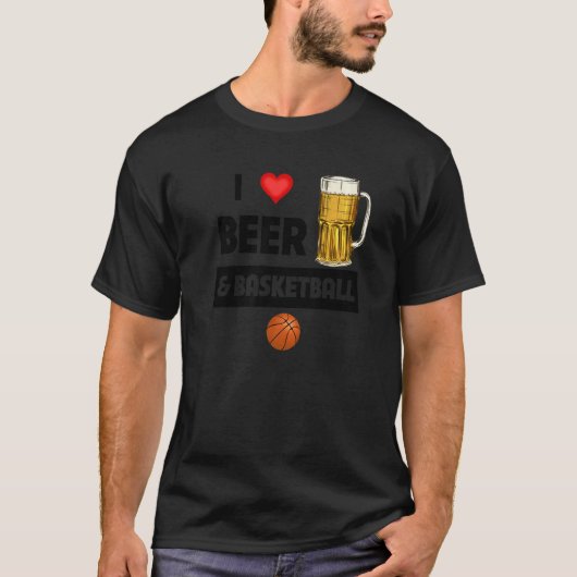 I Liebe Beer & Basketball Trinkspielspass für mich T-Shirt (Vorderseite)