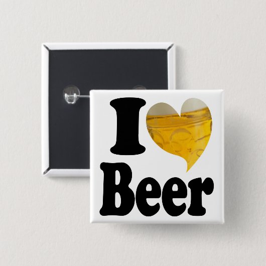 I Liebe Beer Heart Button (Vorne & Hinten)