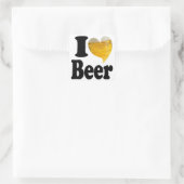 I Liebe Beer Heart Quadratischer Aufkleber (Tasche)