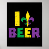 I Liebe Beer Jester Hat Drink Team Fun Mardi Gra Poster (Vorne)