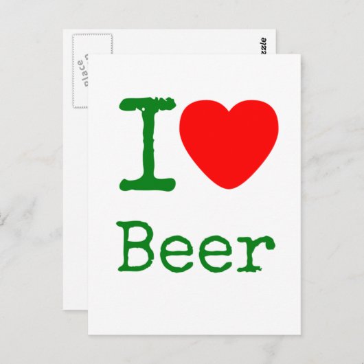 I Liebe Beer Postkarte (Vorne/Hinten)