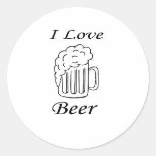 I Liebe Beer Runder Aufkleber
