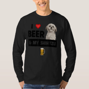 I Liebe Beer und mein schiitischer Tzu Mama Vater  T-Shirt
