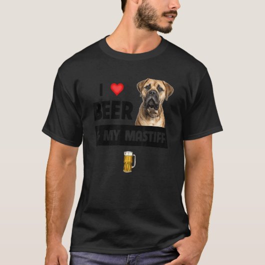 I Liebe Beer und meine Mastiff Mama Vater Mastiff T-Shirt (Vorderseite)