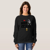 I Liebe Beer und meine Pittie Mama Vater Pitbull D Sweatshirt (Vorne ganz)