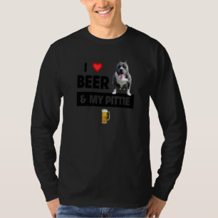 I Liebe Beer und meine Pittie Mama Vater Pitbull D T-Shirt