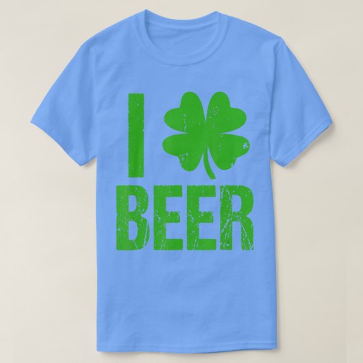 I Liebe Beer Vierblättriges Kleeblatt St T-Shirt (Design vorne)
