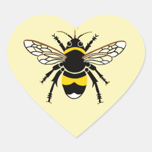 I Liebe BEES - Natur - Wildtiere - Ökologie Gelb - Herz-Aufkleber
