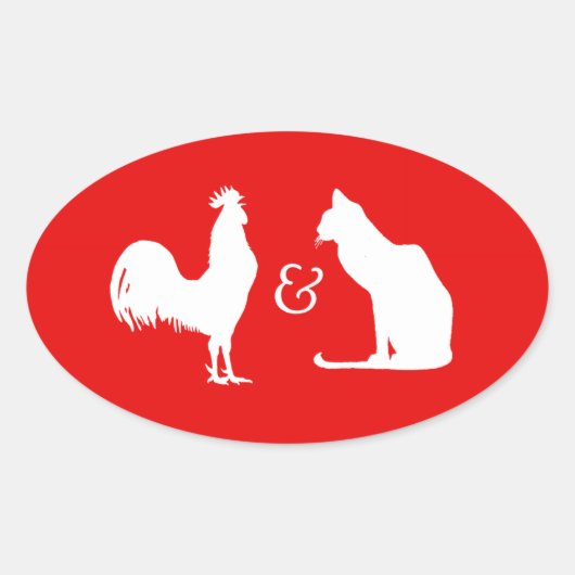 I LIEBE BEIDE OVALER AUFKLEBER (Vorderseite)
