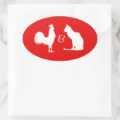 I LIEBE BEIDE OVALER AUFKLEBER (Tasche)