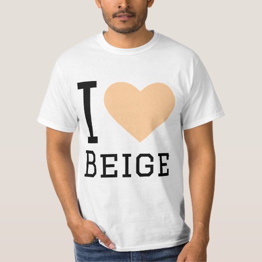I Liebe beige T-Shirt (Vorderseite)