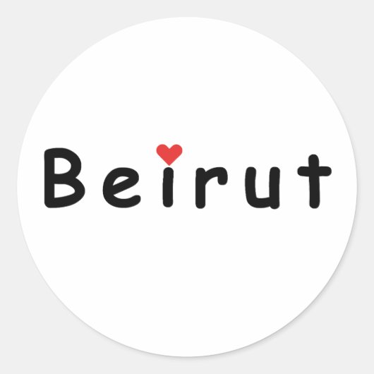 I Liebe Beirut Runder Aufkleber (Vorderseite)