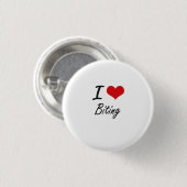 I Liebe-beißender künstlerischer Entwurf Button (Vorne & Hinten)
