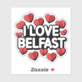 I Liebe Belfast Aufkleber (Blatt)