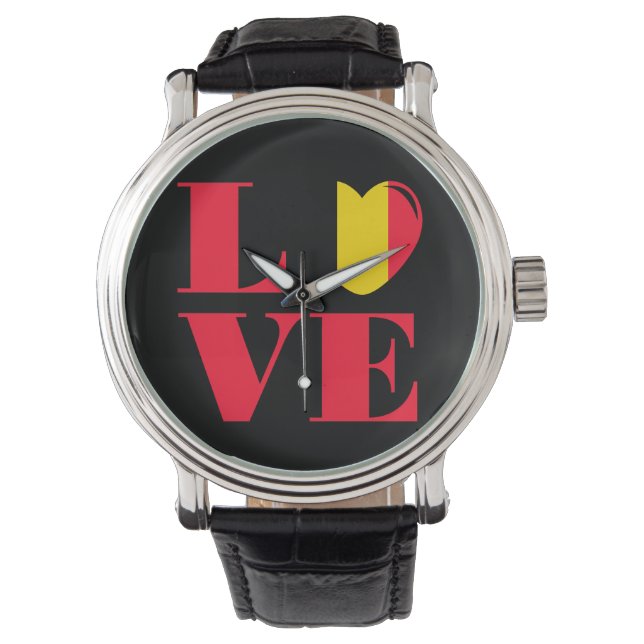 I Liebe Belgien Armbanduhr (Vorderseite)