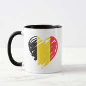I Liebe Belgien - Belgisches Flaggenherz Tasse (Links)