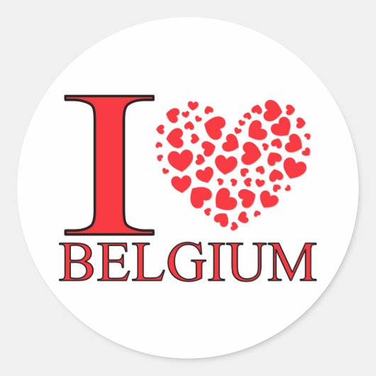 I Liebe Belgien Runder Aufkleber (Vorderseite)