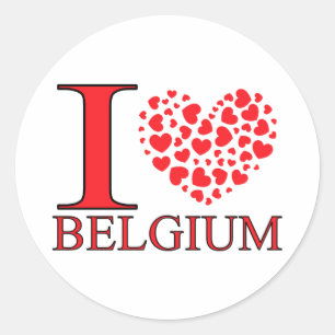 I Liebe Belgien Runder Aufkleber