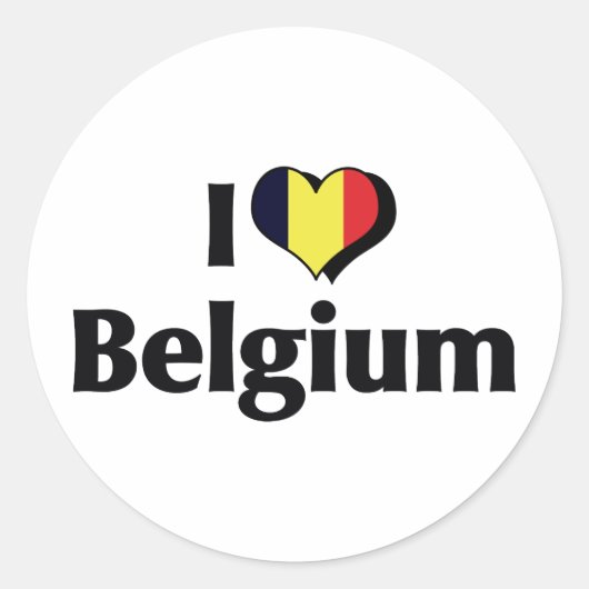 I Liebe Belgien Runder Aufkleber (Vorderseite)