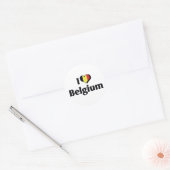 I Liebe Belgien Runder Aufkleber (Umschlag)