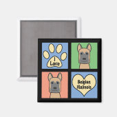 I Liebe Belgisch Malinois Magnet (Vorderseite/Rückseite)
