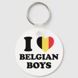 I Liebe belgische Jungen Schlüsselanhänger