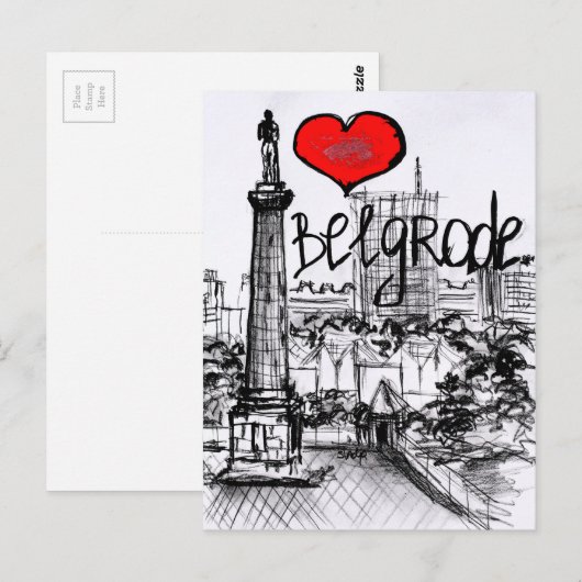 I Liebe Belgrad Postkarte (Vorne/Hinten)