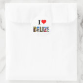 I Liebe Belize Heart Tropical Beach Travel Fotos Runder Aufkleber (Tasche)