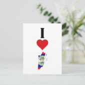 I Liebe Belize Vertikal I Herzenlandkarte Postkarte (Stehend Vorderseite)