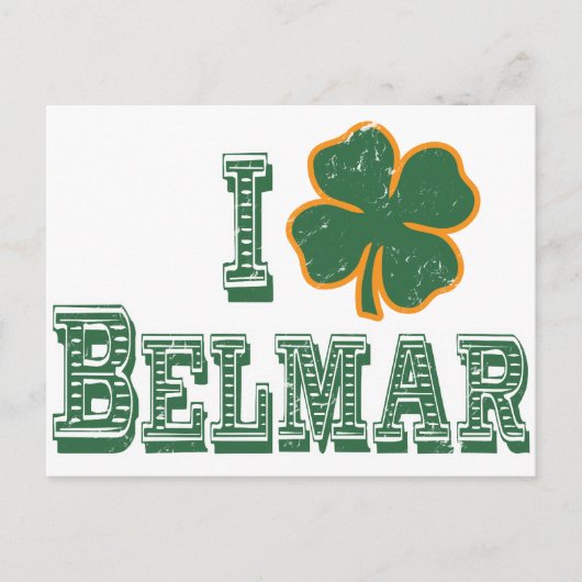 I Liebe Belmar - St. Patrick's Day Postkarte (Vorderseite)