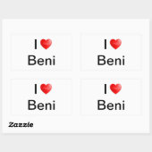 I Liebe Beni Rechteckiger Aufkleber (Blatt)