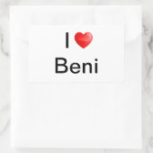 I Liebe Beni Rechteckiger Aufkleber (Tasche)